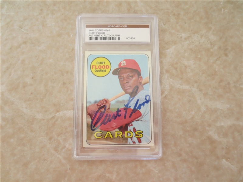 Lot Detail - Autographed Curt Flood 1969 Topps Baseball Card Hgacard.com