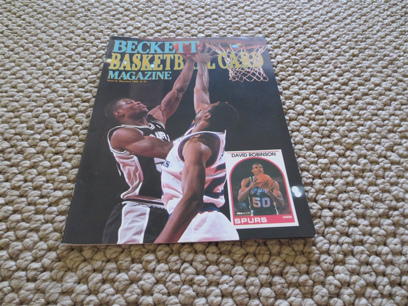 Issue #2 Beckett Basketball Card Magazine May/June 1990 David Robinson cover