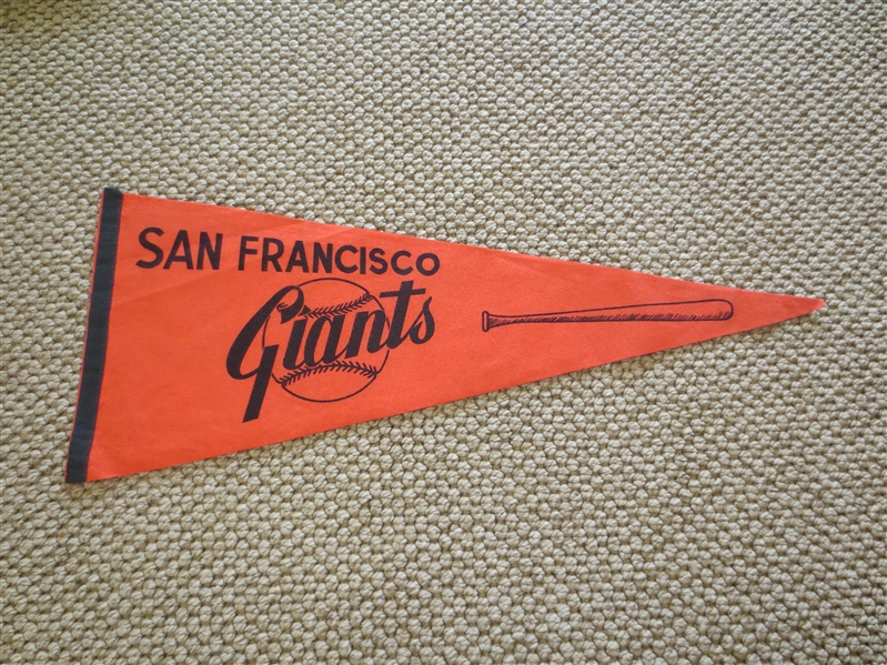 Circa 1960 San Francisco Giants baseball soft felt pennant 28.5