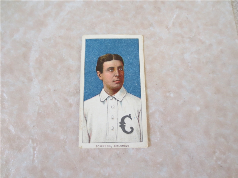 1909-11 T206 Schreck Columbus baseball card Sweet Caporal 350 subjects Factory #30