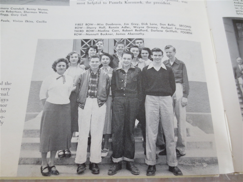 Don Drysdale/Robert Redford High School Yearbook  1952 Van Nuys, CA