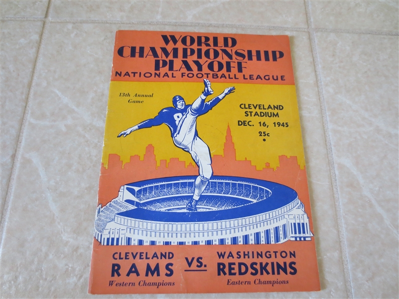 1945 NFL Championship program Washington Redskins vs. Cleveland Rams  