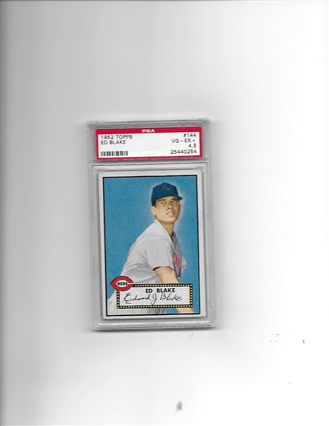 1952 Topps Ed Blake baseball card #144 PSA 4.5 vg-ex No qualifiers  SMR=$25