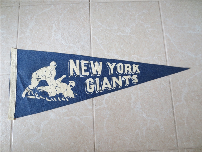 Circa 1950 New York Giants baseball soft felt pennant 27+  Willie Mays rookie, Monte Irvin