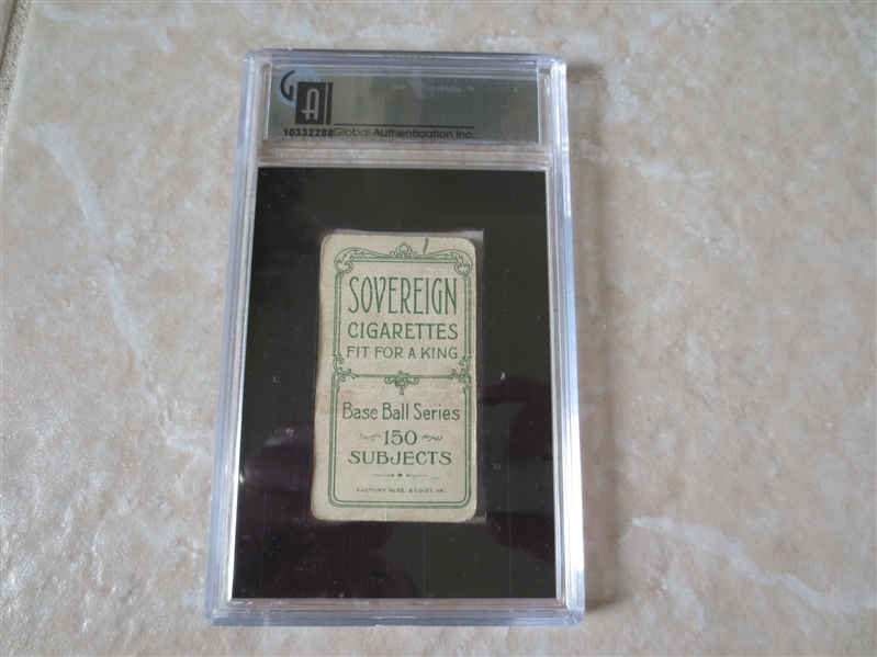 1909-11 T206 Johnny Kling baseball card Sovereign back 150 subjects GAI 1.5 Factory #25