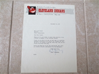 1950 Hank Greenberg signed letter on Cleveland Indians Letterhead  JSA Authentication