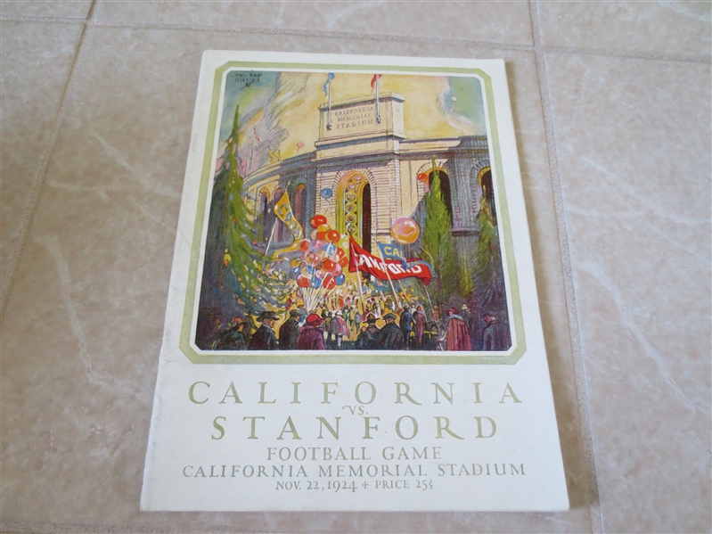 1924 Cal vs. Stanford The Big Game football program at CAL  Ernie Nevers  WOW!