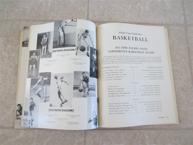 1959 Pacific Coast Conference Records Book 1916-1959 for All Sports BB, FB, Bskt, Track, Swim, etc.