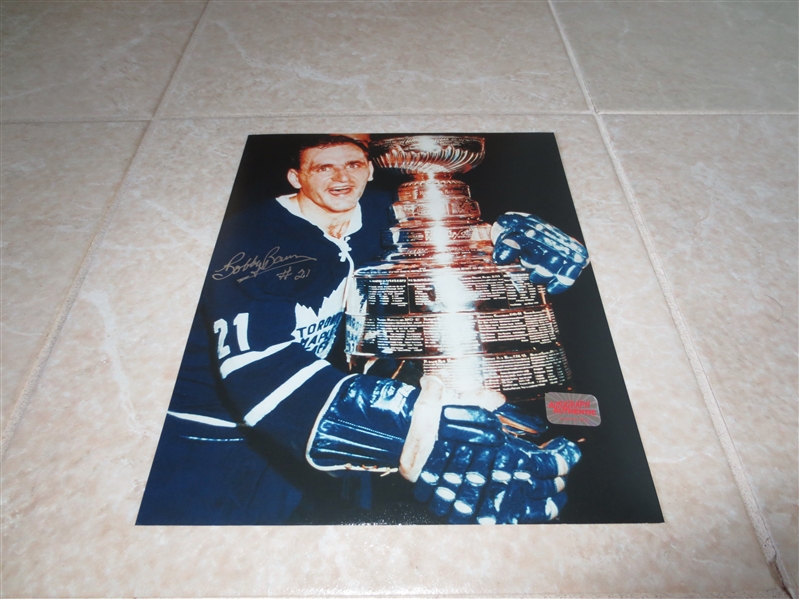 Bobby Baun Autographed 8x10 Photograph Toronto Maple Leafs Stanley Cup