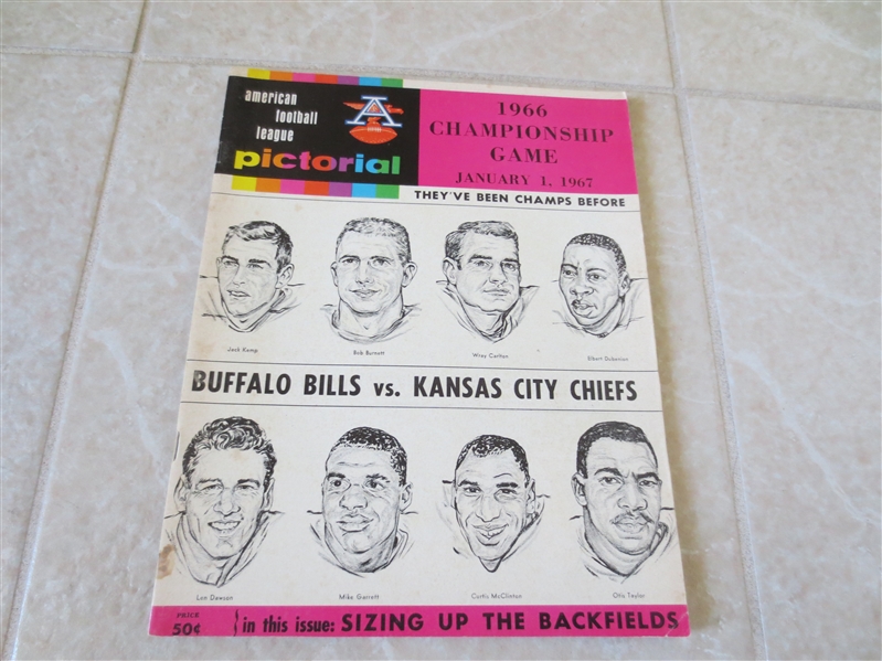 1966 AFL Championship Program Buffalo Bills vs. Kansas City Chiefs