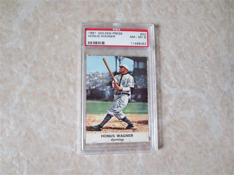 1961 Honus Wagner Golden Press baseball card #32 PSA 8 nmt-mt No Qualifiers SMR=$60