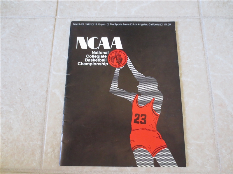 1972 NCAA Final Four Championship Basketball Program  UCLA, NC, Florida State, Louisville