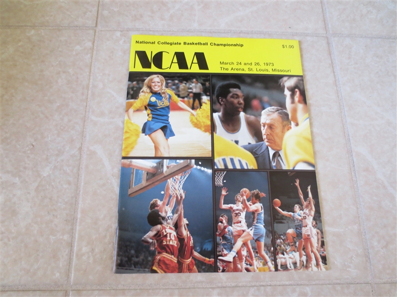 1973 NCAA Final Four Championship Basketball Program  UCLA, Indiana, Providence, Memphis State