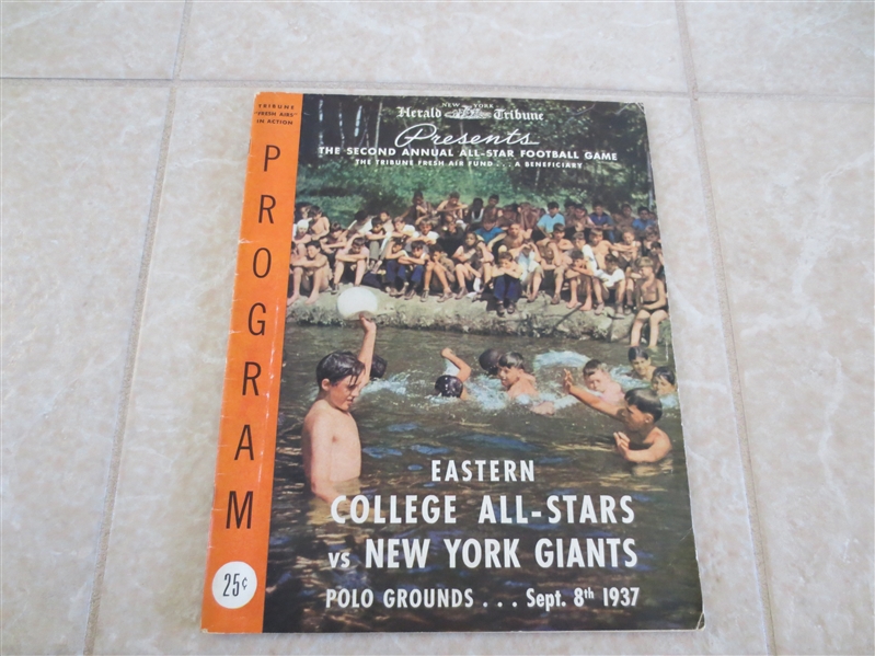 1937 2nd Annual Eastern College All Stars vs. New York Giants Football Game Program