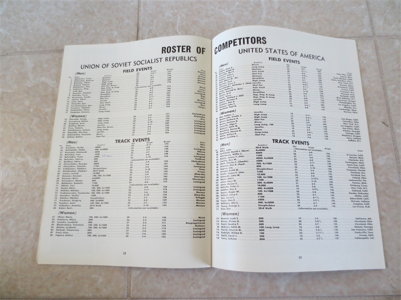 1962 4th USSR vs. USA Dual Track and Field Meets for Men and Women at Stanford