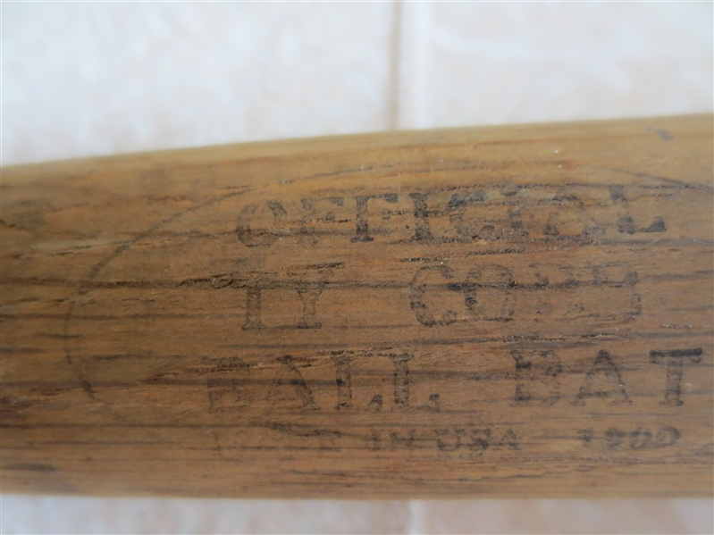 Circa 1909 Official Ty Cobb Baseball Bat  29.5