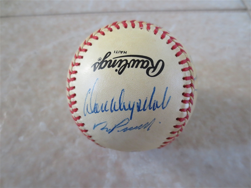 Autographed Brooklyn and Los Angeles Dodger Greats Multi-signed ball 14 signatures