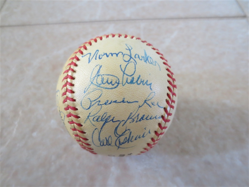 Autographed Brooklyn and Los Angeles Dodger Greats Multi-signed ball 14 signatures