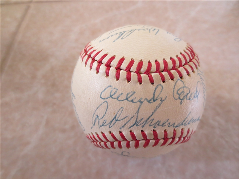 Autographed Brooklyn and Los Angeles Dodger Greats Multi-signed ball 14 signatures