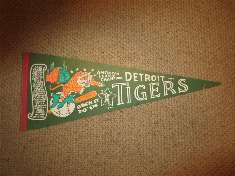 1968 Detroit Tigers American League Champions soft felt scroll pennant  28