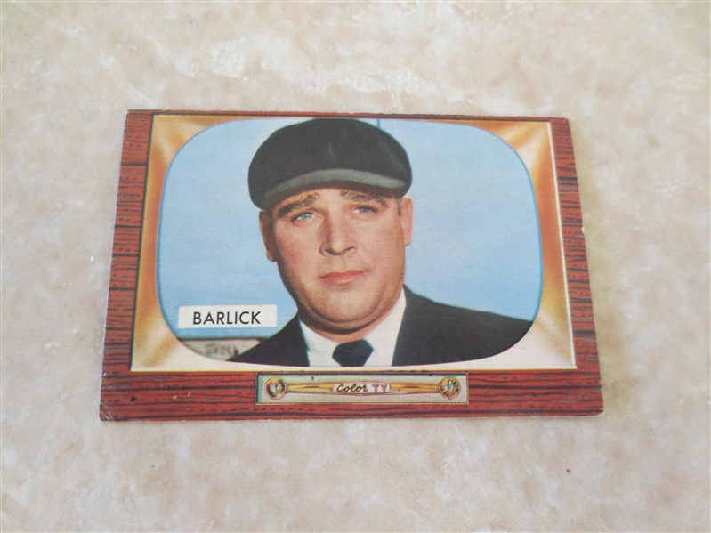 (3) 1955 Bowman baseball Umpire cards:  Barlick, Chylak, Runge