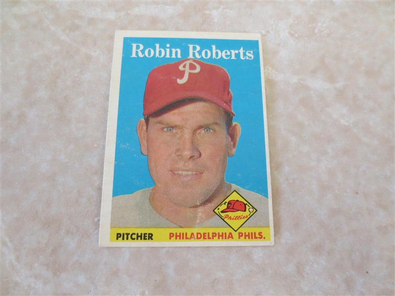 Lot Detail 2 1958 Topps Baseball Cards Robin Roberts 90 Hof Warren Giles President 200