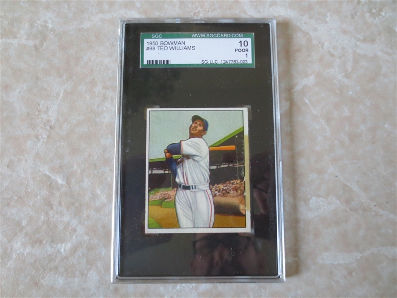 1950 Bowman Ted Williams baseball card #98 SGC 10 poor (very nice but has tape)