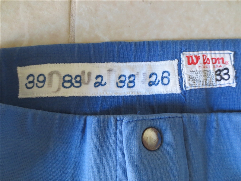 Assortment of Baseball Game Used:  White Sox Jersey, 1978 Mets Road Pants, 1989 Cubs Home pants 