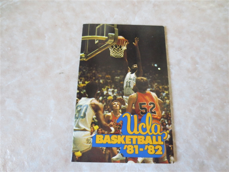 1981-82 UCLA Basketball Pocket Schedule  Action shot  Put out by Prepco