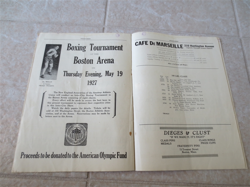 1927 AAU Boxing Championship Program Boston Arena  20 pages long