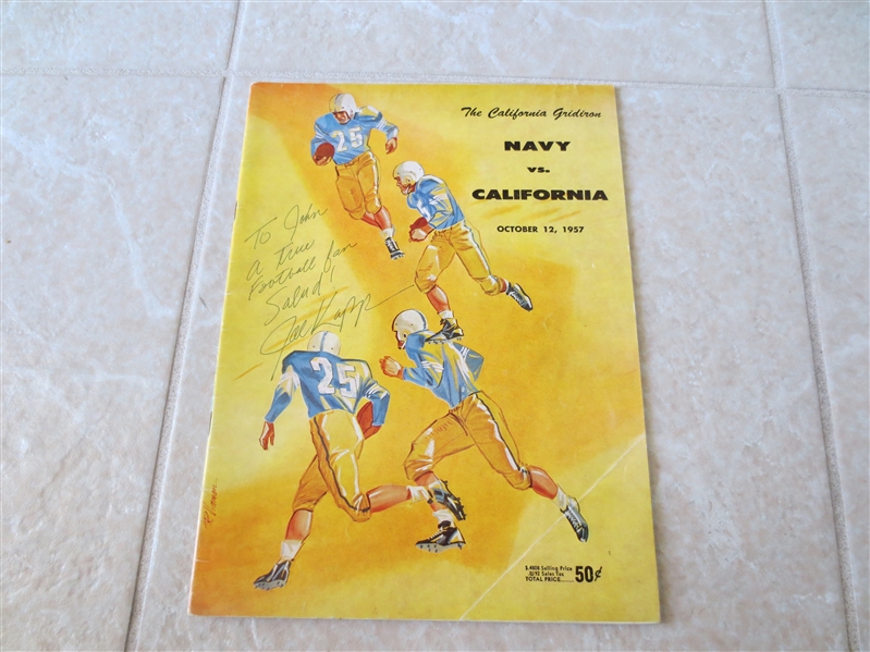 1957 Navy at CAL Football program with(2) Joe Kapp autographs