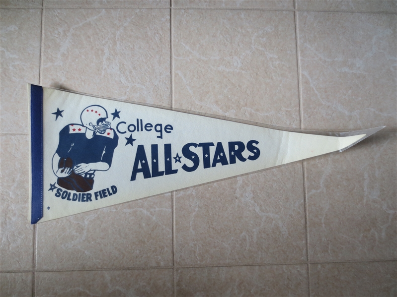 Circa 1970 College All Stars Full Size football Pennant  Soldier Field