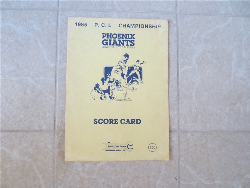 1985 Scorecard from the Last Game Ever Played by the Phoenix Giants of the PCL