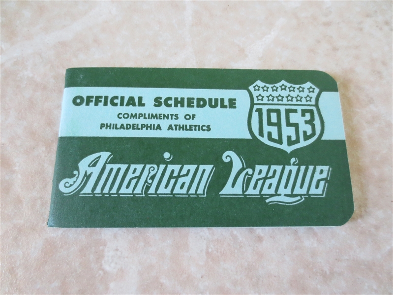 1953 American League Schedule compliments of Philadelphia Athletics Reach/Spalding