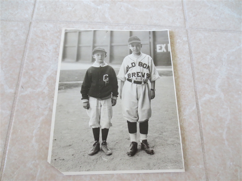 Vintage Base Ball Wire Photo of two young bat boys mascots 8 x 10
