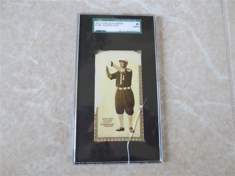 1912 E136 Home Run Kisses Chadbourne Portland Baseball Card SGC Authentic  TOUGH!