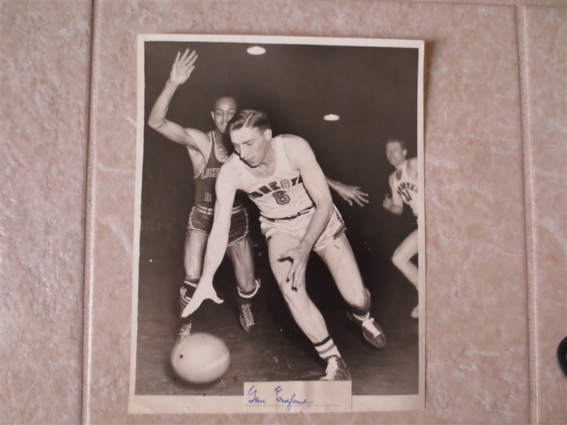 Autographed Gene Englund NBA Celtics NBL Oshkosh 10 x 7.5 Black and White Photo
