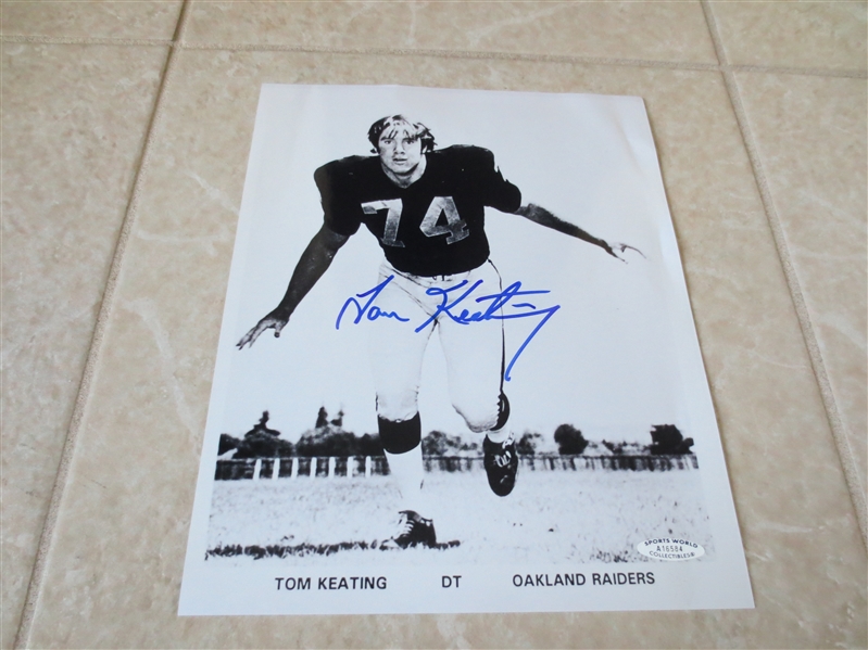 Autographed Tom Keating Oakland Raiders 10 x 8 Black and White photo