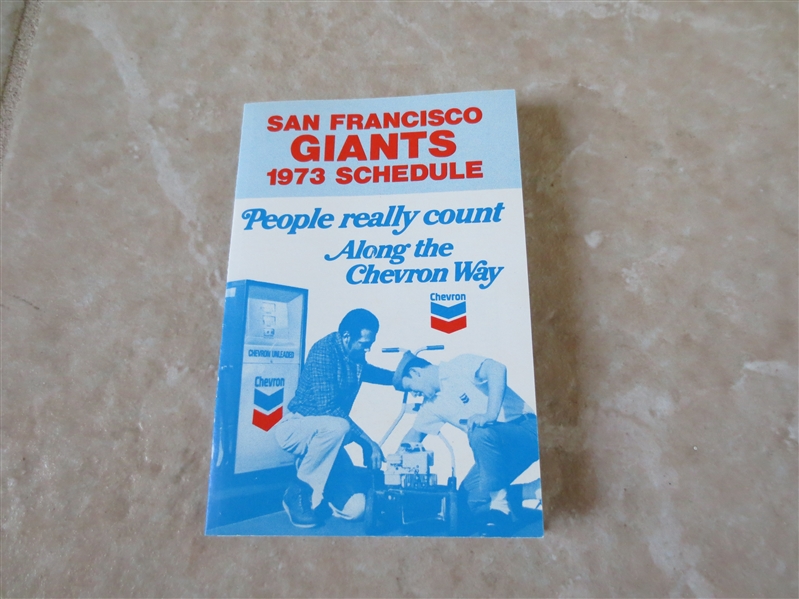 1973 San Francisco Giants Pocket Schedule Chevron