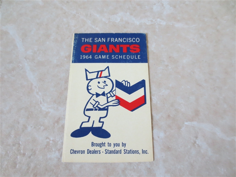 1964 San Francisco Giants Pocket Schedule  Chevron Dealers