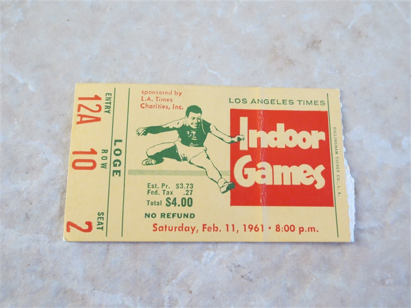 1961 Los Angeles Times Indoor Games Track Meet ticket