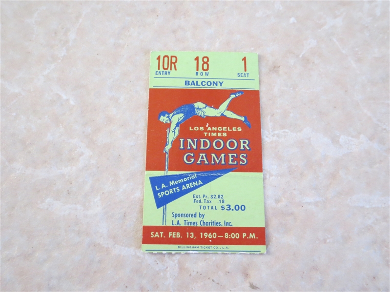 1960 LA Times Indoor Games Track and Field Meet ticket