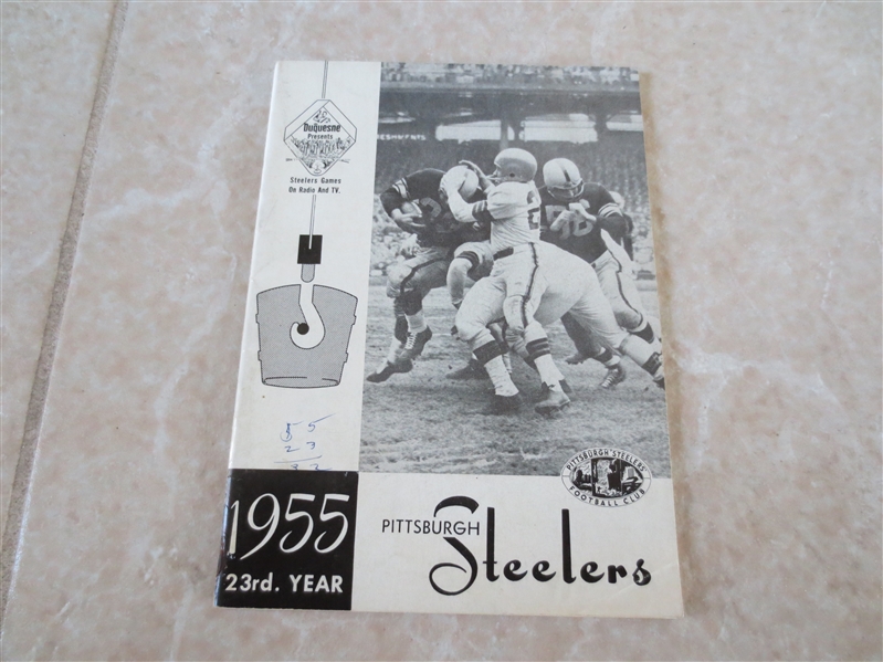 1955 Pittsburgh Steelers football media guide  Johnny Unitas rookie