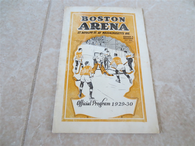 1929-30 Harvard vs. University Club hockey program + Boston Tigers Canadian-American Hockey League