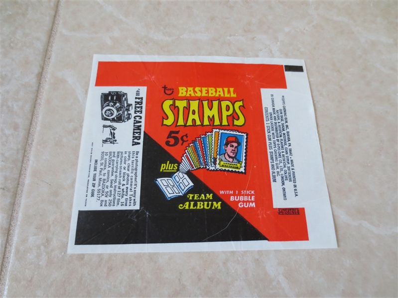 1969 Topps Baseball Stamp wax wrapper