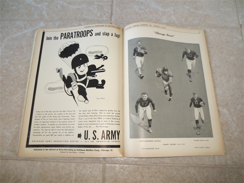 1942 Chicago Bears vs. College All-Americans football game program