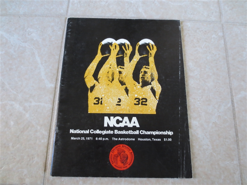 1971 NCAA Basketball Championship Program UCLA, Villanova, Western Kentucky, Kansas