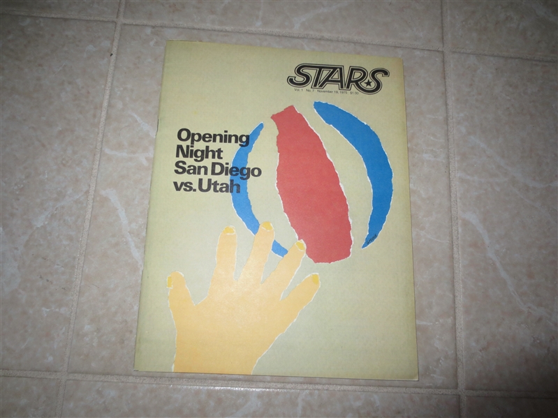 1975 San Diego Sails at Utah Stars ABA Basketball program  Sails were one year wonder!