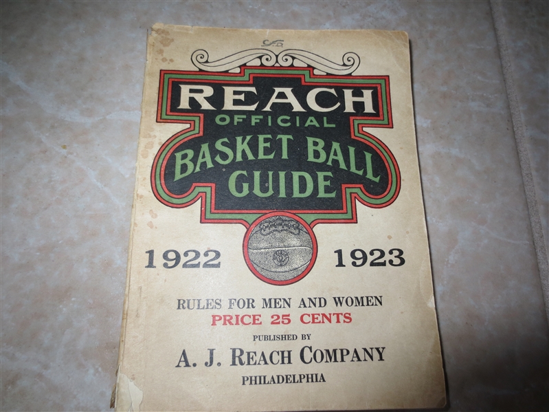 1922-23 Reach Official Basket Ball Guide    Pro, college, prep
