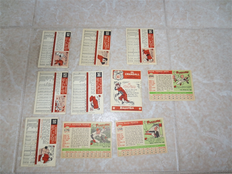 (10) 1950's Topps baseball cards in nice condition